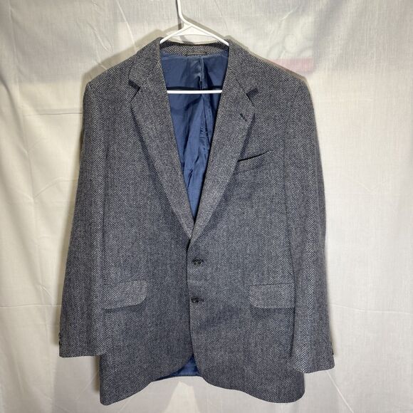 Donegal Mist Men's Sport Coat 42L Handwoven Cashmere Mohair Wool Herringbone - Picture 2 of 16